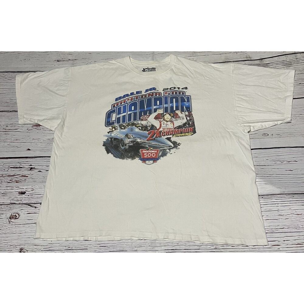 Dale Earnhardt Jr 2014 Annual Daytona 500 Win 3XL White T Shirt Chase Authentic